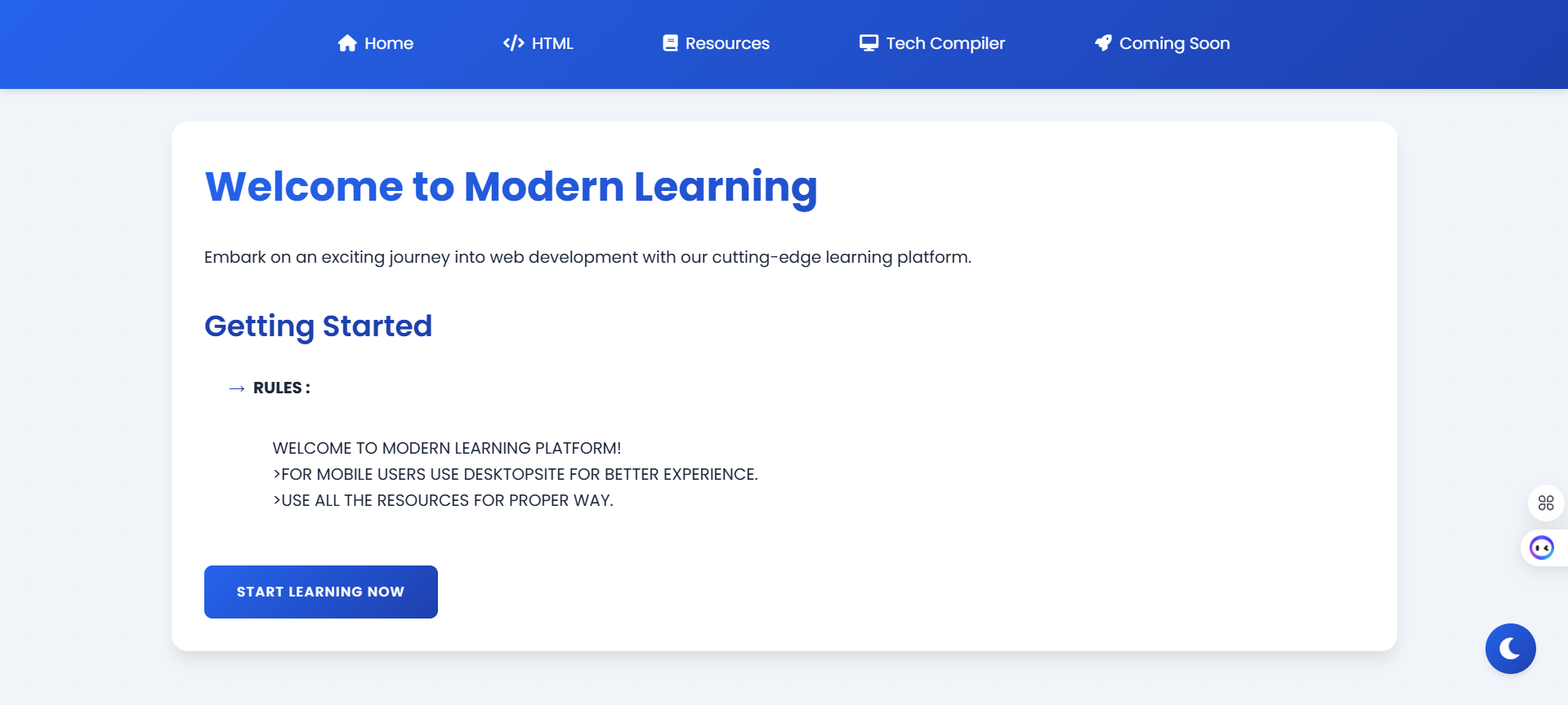 HTML - Learning Platform